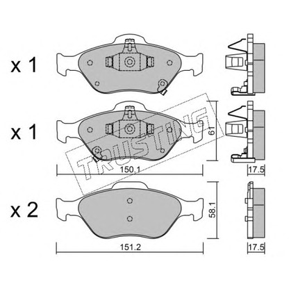 Фото Комплект тормозных колодок, дисковый тормоз TRUSTING 3251