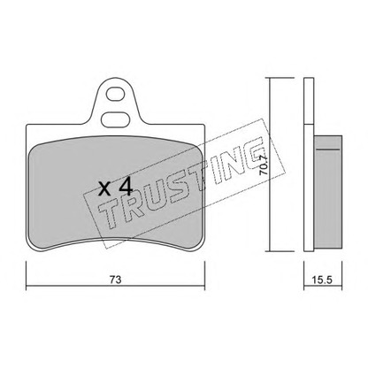 Photo Kit de plaquettes de frein, frein à disque TRUSTING 3420