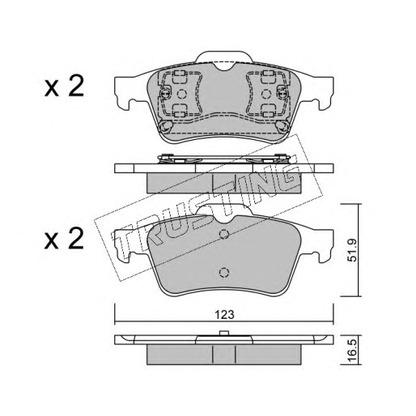 Photo Brake Pad Set, disc brake TRUSTING 3460