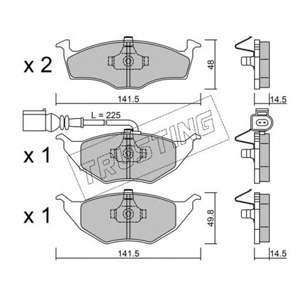 Photo Brake Pad Set, disc brake TRUSTING 3541