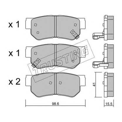 Фото Комплект тормозных колодок, дисковый тормоз TRUSTING 3740