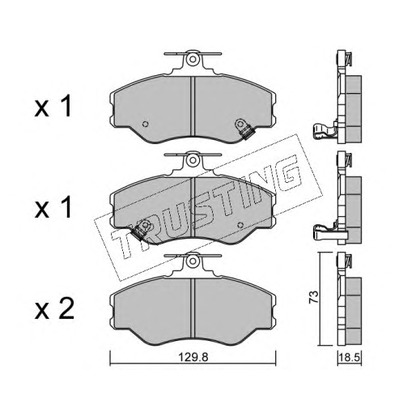 Photo Brake Pad Set, disc brake TRUSTING 3750