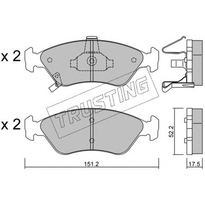 Photo Brake Pad Set, disc brake TRUSTING 3800