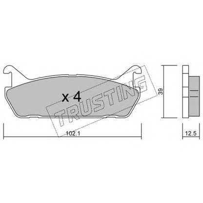 Photo Brake Pad Set, disc brake TRUSTING 3990