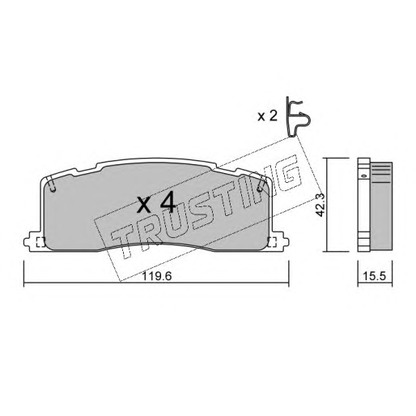 Photo Kit de plaquettes de frein, frein à disque TRUSTING 4410