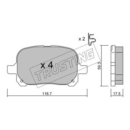 Photo Brake Pad Set, disc brake TRUSTING 4440