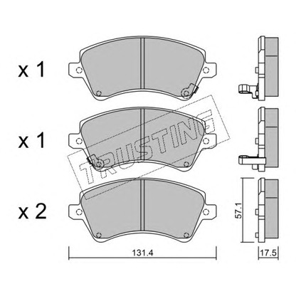 Photo Brake Pad Set, disc brake TRUSTING 4620