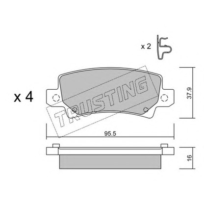 Photo Kit de plaquettes de frein, frein à disque TRUSTING 4630