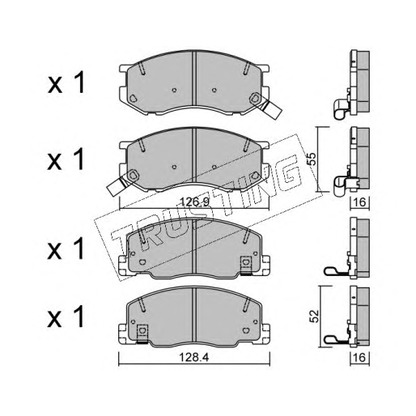 Zdjęcie Zestaw klocków hamulcowych, hamulce tarczowe TRUSTING 4720