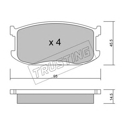 Photo Kit de plaquettes de frein, frein à disque TRUSTING 4830