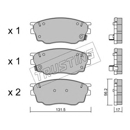 Photo Brake Pad Set, disc brake TRUSTING 4910