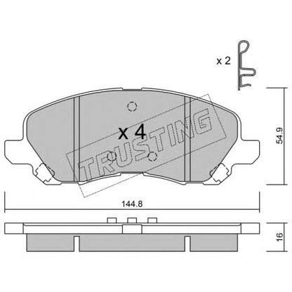 Photo Brake Pad Set, disc brake TRUSTING 4970