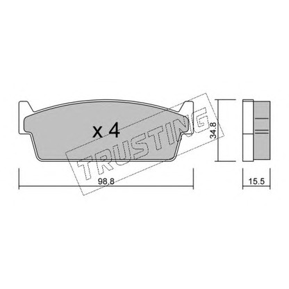 Photo Kit de plaquettes de frein, frein à disque TRUSTING 5090