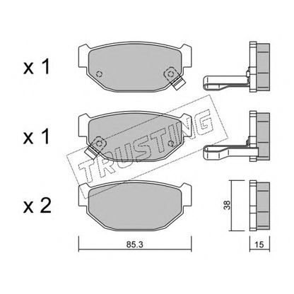 Photo Kit de plaquettes de frein, frein à disque TRUSTING 5150