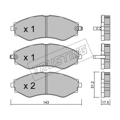 Photo Brake Pad Set, disc brake TRUSTING 5250