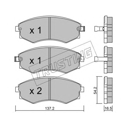 Foto Kit pastiglie freno, Freno a disco TRUSTING 5340