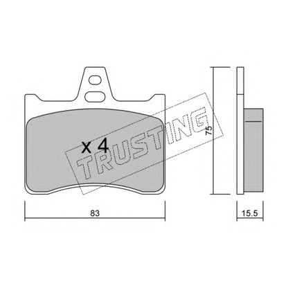 Photo Brake Pad Set, disc brake TRUSTING 5470