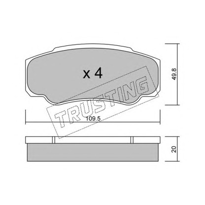 Photo Brake Pad Set, disc brake TRUSTING 5480