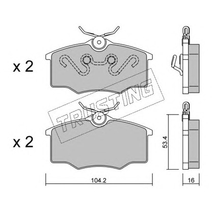 Фото Комплект тормозных колодок, дисковый тормоз TRUSTING 5530