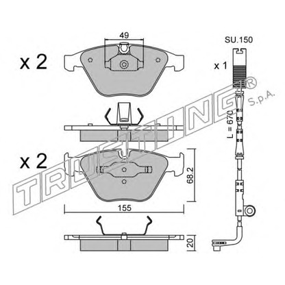 Foto Kit pastiglie freno, Freno a disco TRUSTING 5740W