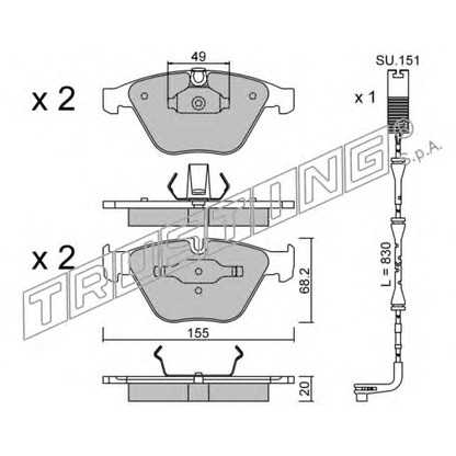 Photo Brake Pad Set, disc brake TRUSTING 5741W