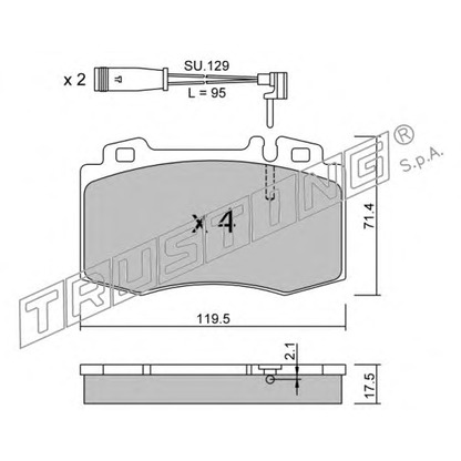 Photo Brake Pad Set, disc brake TRUSTING 5790W