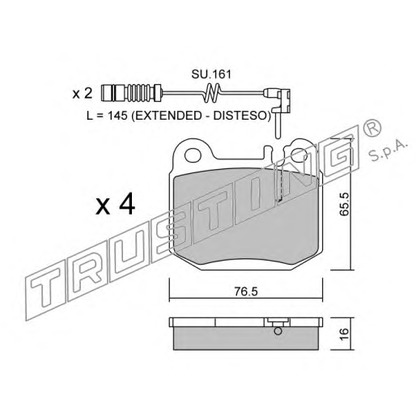 Photo Kit de plaquettes de frein, frein à disque TRUSTING 5800W