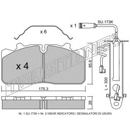 Photo Warning Contact, brake pad wear TRUSTING 5981W