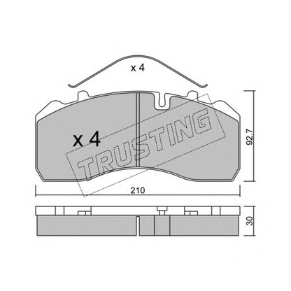 Фото Комплект тормозных колодок TRUSTING 6000