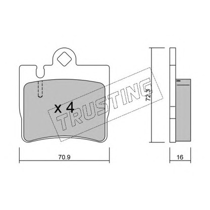 Photo Brake Pad Set, disc brake TRUSTING 6130