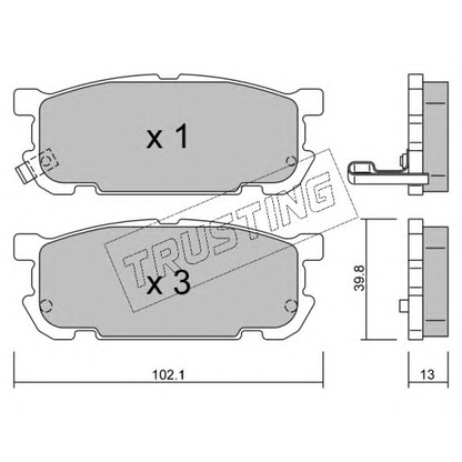 Photo Brake Pad Set, disc brake TRUSTING 6240