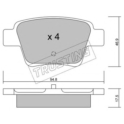 Photo Brake Pad Set, disc brake TRUSTING 6550