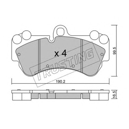 Photo Brake Pad Set, disc brake TRUSTING 6690