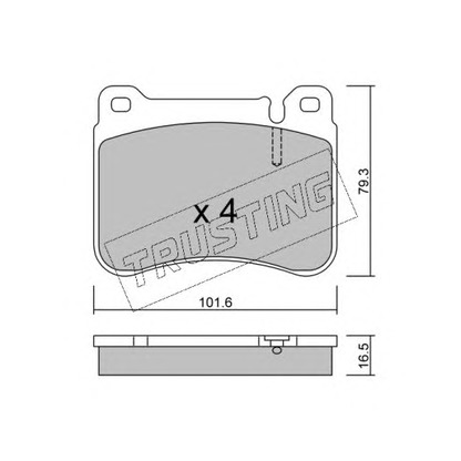 Photo Kit de plaquettes de frein, frein à disque TRUSTING 6840