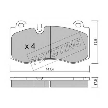 Photo Brake Pad Set, disc brake TRUSTING 6850