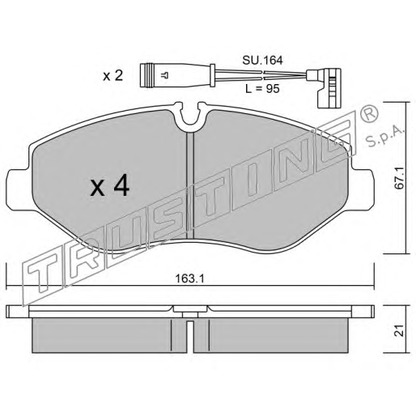 Photo Brake Pad Set, disc brake TRUSTING 6870W