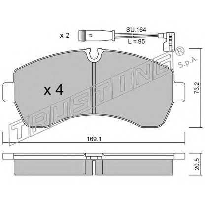 Photo Brake Pad Set, disc brake TRUSTING 6890W