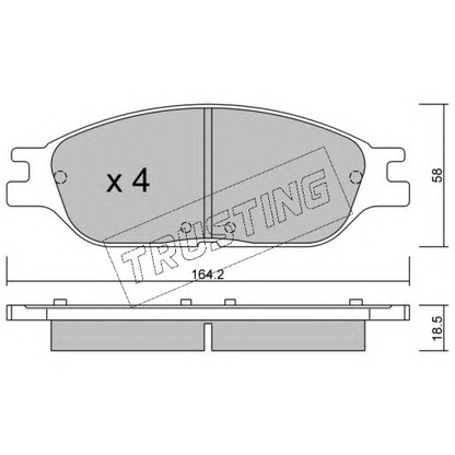 Photo Kit de plaquettes de frein, frein à disque TRUSTING 6980