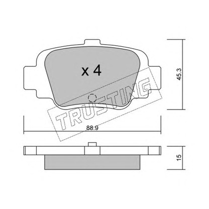 Foto Kit pastiglie freno, Freno a disco TRUSTING 7580