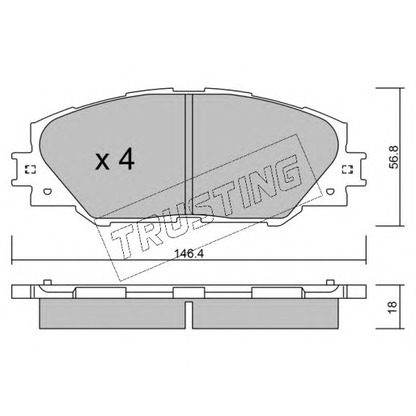 Photo Kit de plaquettes de frein, frein à disque TRUSTING 7640