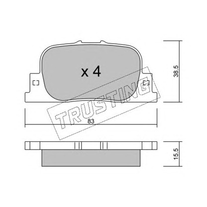 Photo Kit de plaquettes de frein, frein à disque TRUSTING 7680