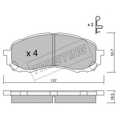 Photo Brake Pad Set, disc brake TRUSTING 7780