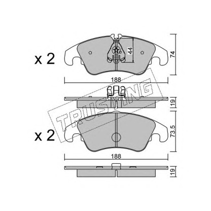 Photo Brake Pad Set, disc brake TRUSTING 7910