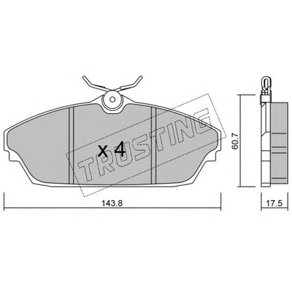 Photo Kit de plaquettes de frein, frein à disque TRUSTING 7980