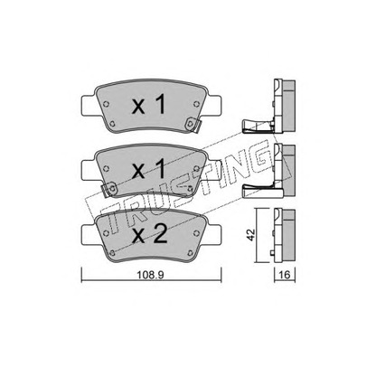 Фото Комплект тормозных колодок, дисковый тормоз TRUSTING 8060