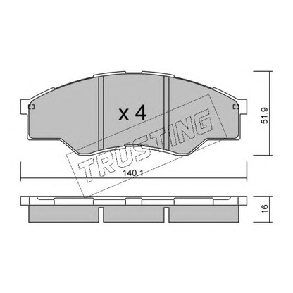 Photo Brake Pad Set, disc brake TRUSTING 8130