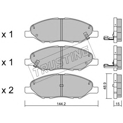 Photo Brake Pad Set, disc brake TRUSTING 8270