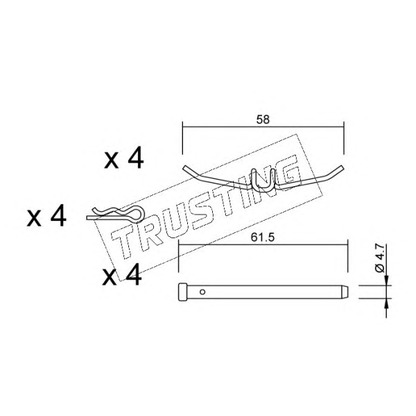 Photo Kit d'accessoires, plaquette de frein à disque TRUSTING KIT082