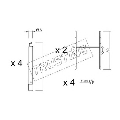 Foto Kit accessori, Pastiglia freno TRUSTING KIT086