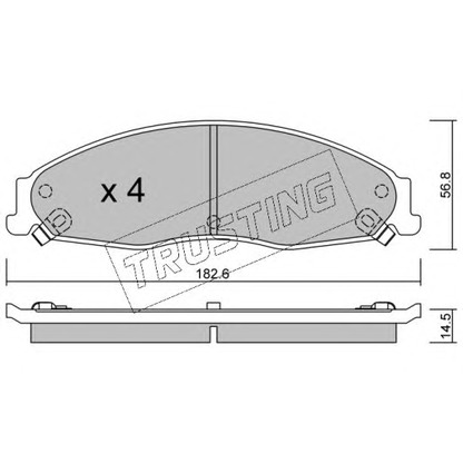 Photo Brake Pad Set, disc brake TRUSTING 7140